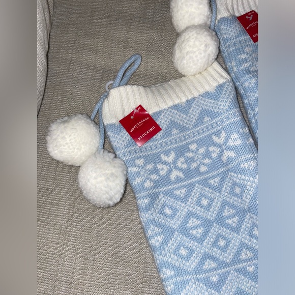 Blue and White Christmas Stockings - Picture 2 of 3